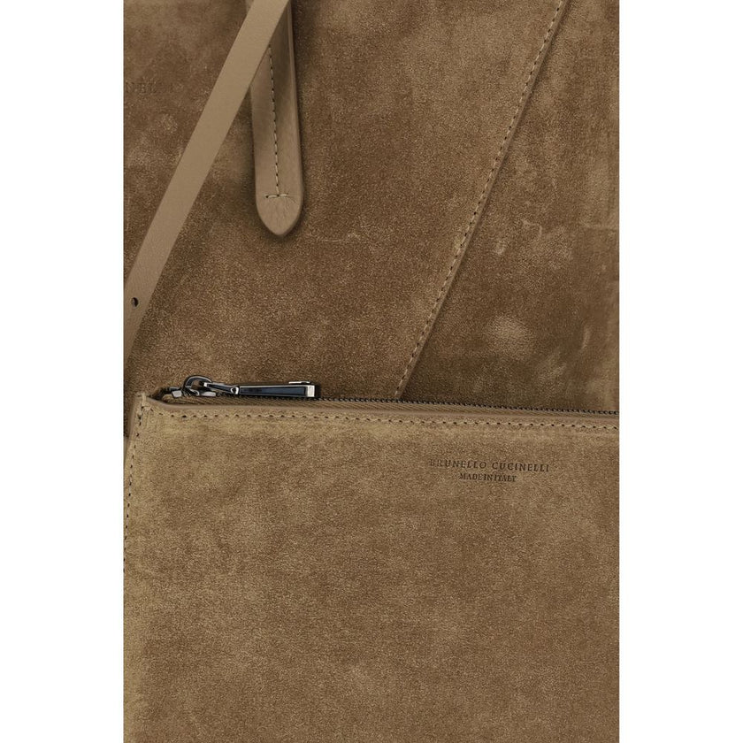 Beige Calf Leather Bos Taurus Shoulder Bag