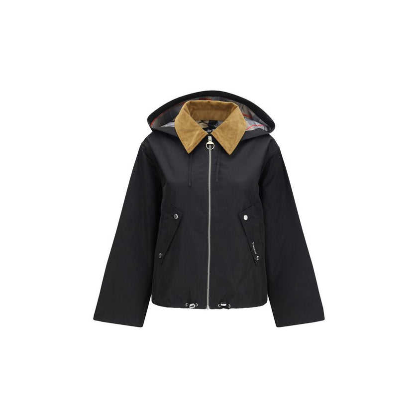 Black Cotton Rain Coat