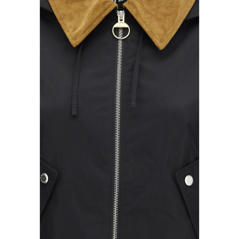 Black Cotton Rain Coat