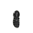 Black Calf Leather Bos Taurus Flat Sandals