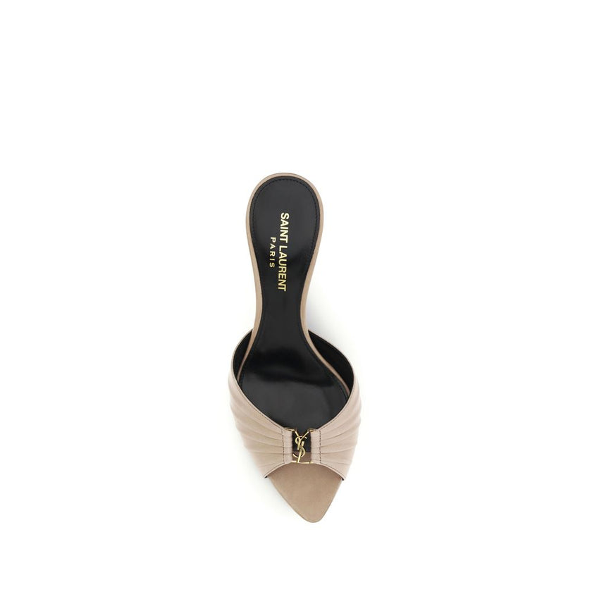 Beige Calf Leather Bos Taurus Mules