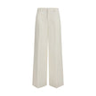 White Cotton Casual Pants