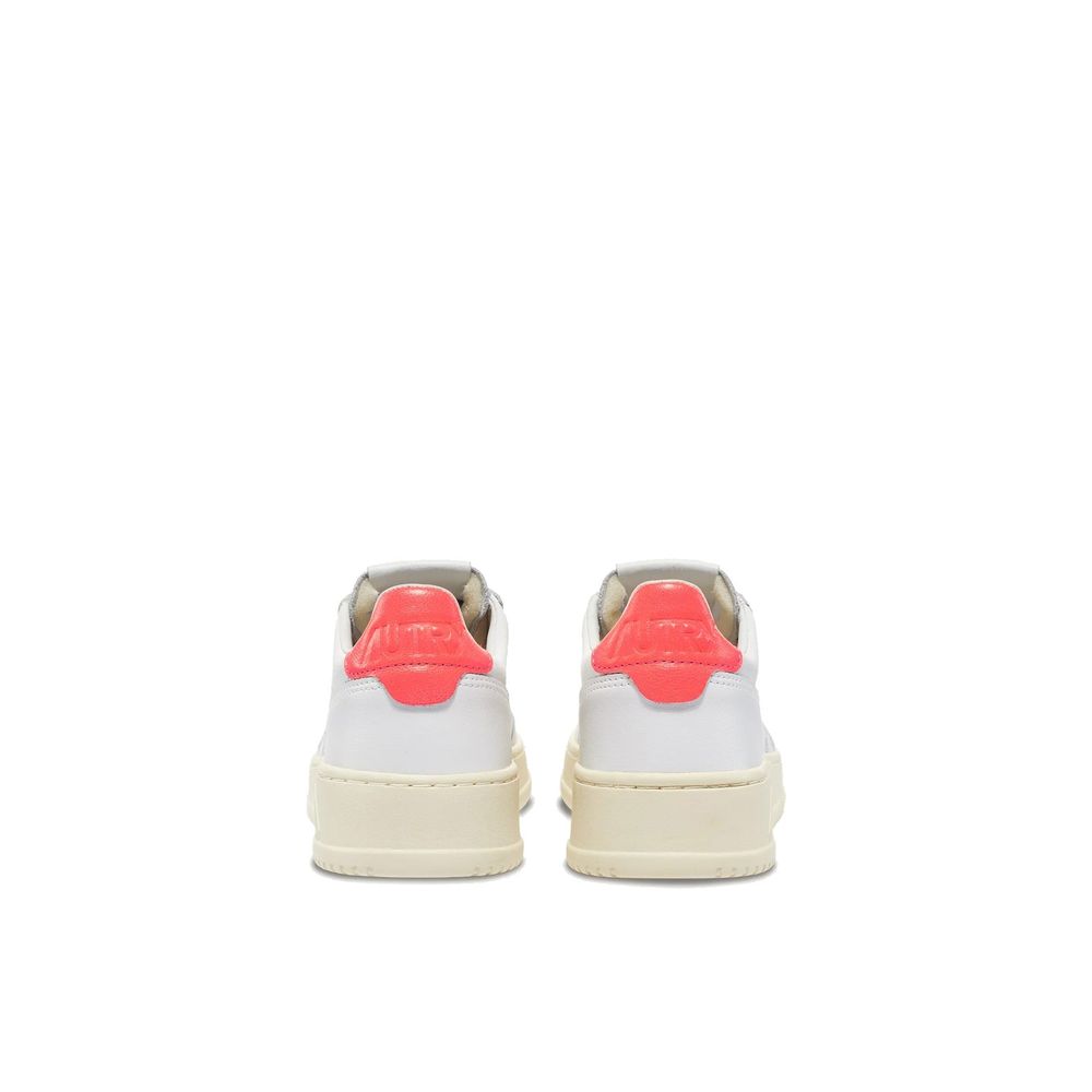 White Leather Low Top Sneakers