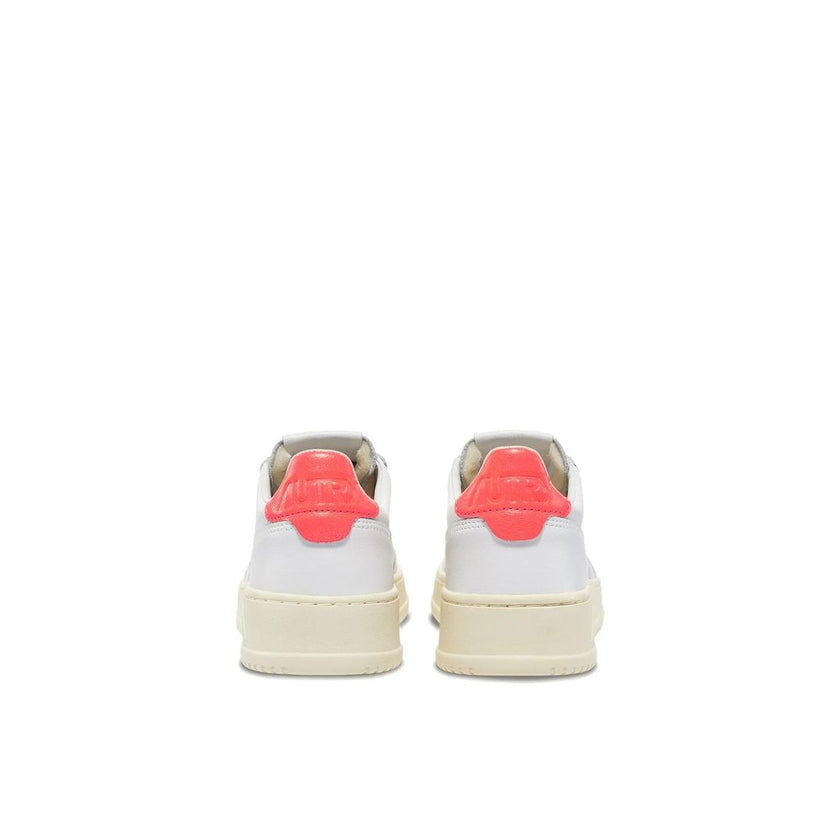 White Leather Low Top Sneakers