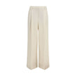Beige Viscose Casual Pants