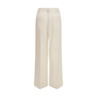Beige Viscose Casual Pants