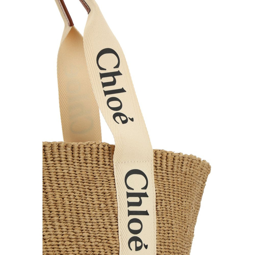 Beige Raffia Shoulder Bag