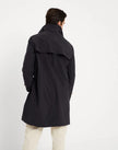 Blue Polyester Trench Coat