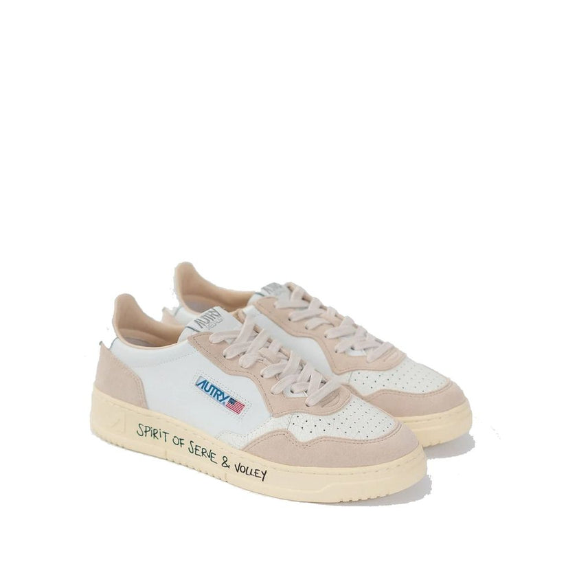 White Goatskin Low Top Sneakers