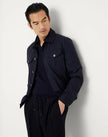 Navy Blue Wool Coat