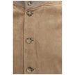 Beige Calf Leather Bos Taurus Bomber