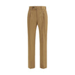 Brown Cotton Casual Pants