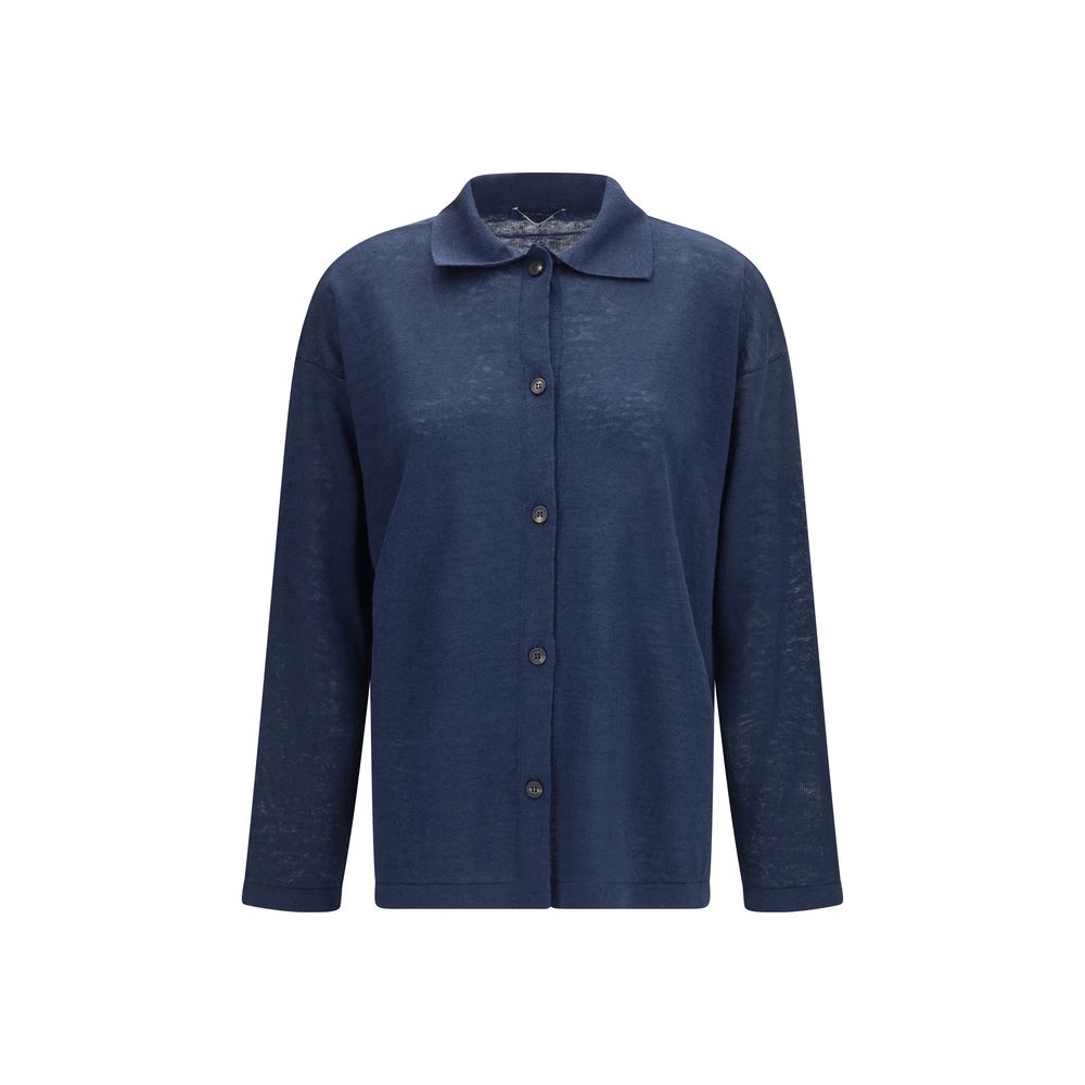 Blue Linen Cardigan