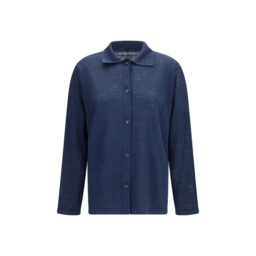 Blue Linen Cardigan