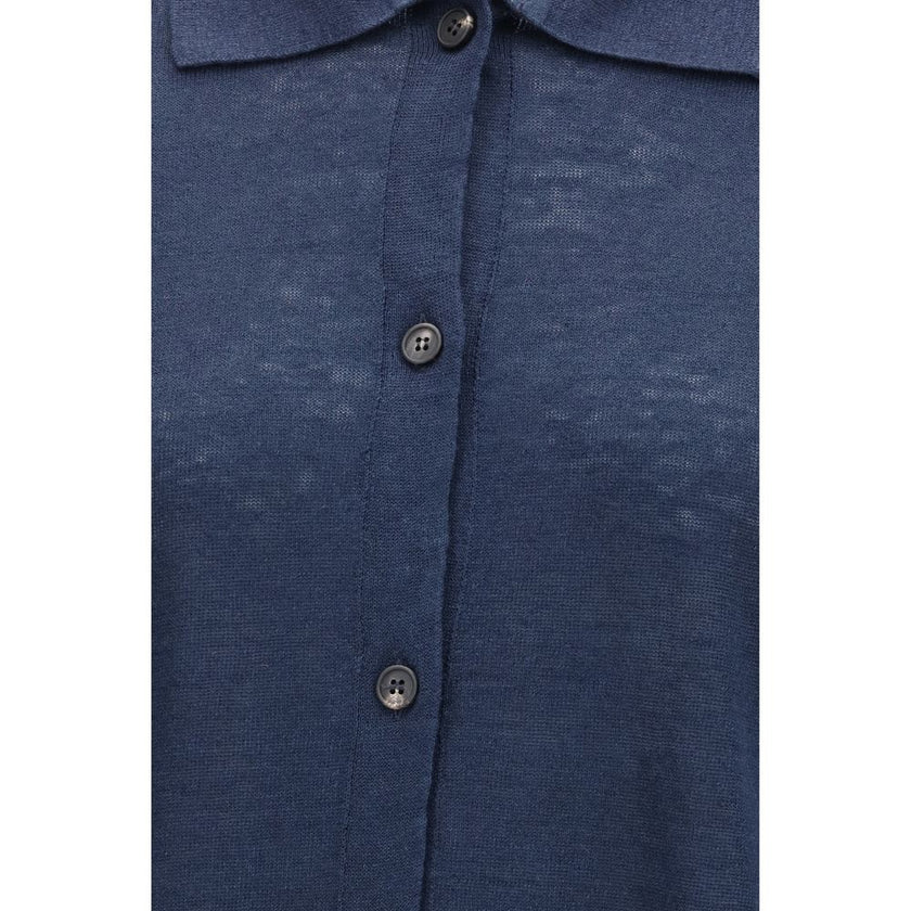 Blue Linen Cardigan