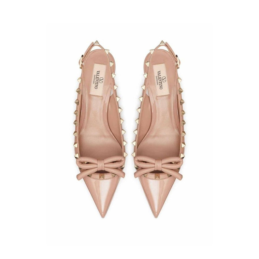Beige Calfskin High Heel Pumps
