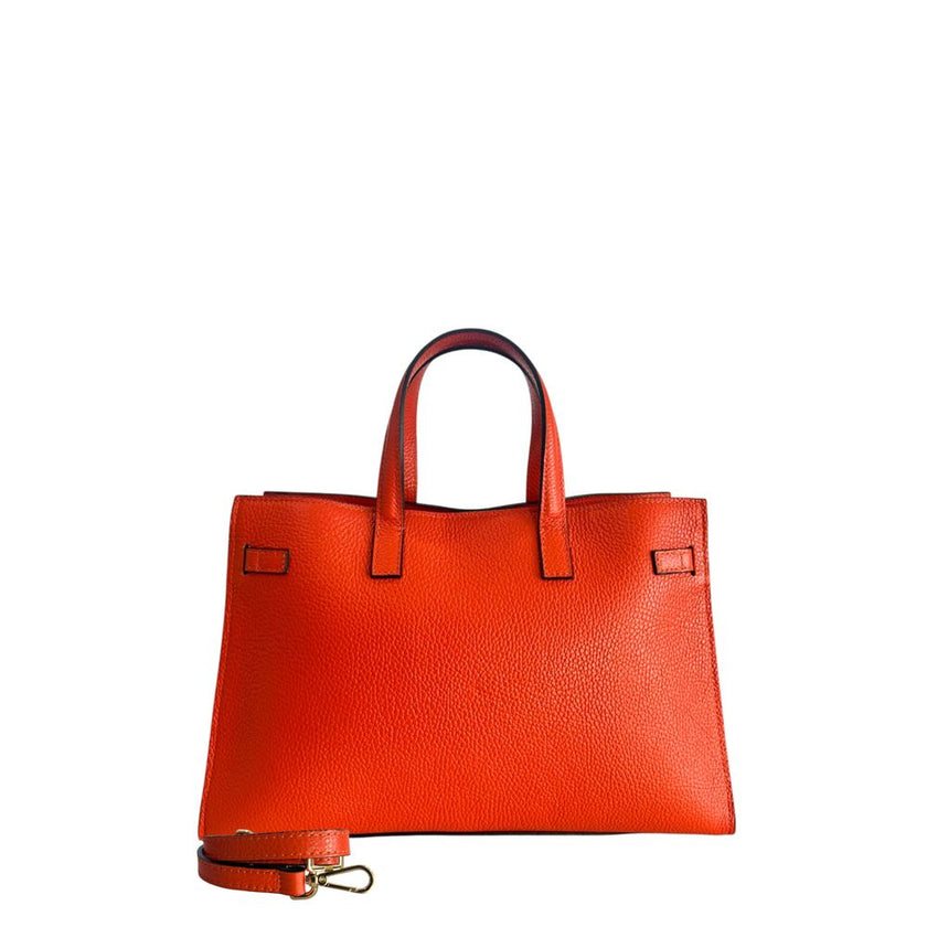 Orange Cowhide Shoulder Bag