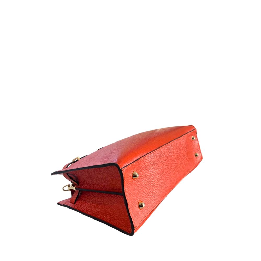 Orange Cowhide Shoulder Bag