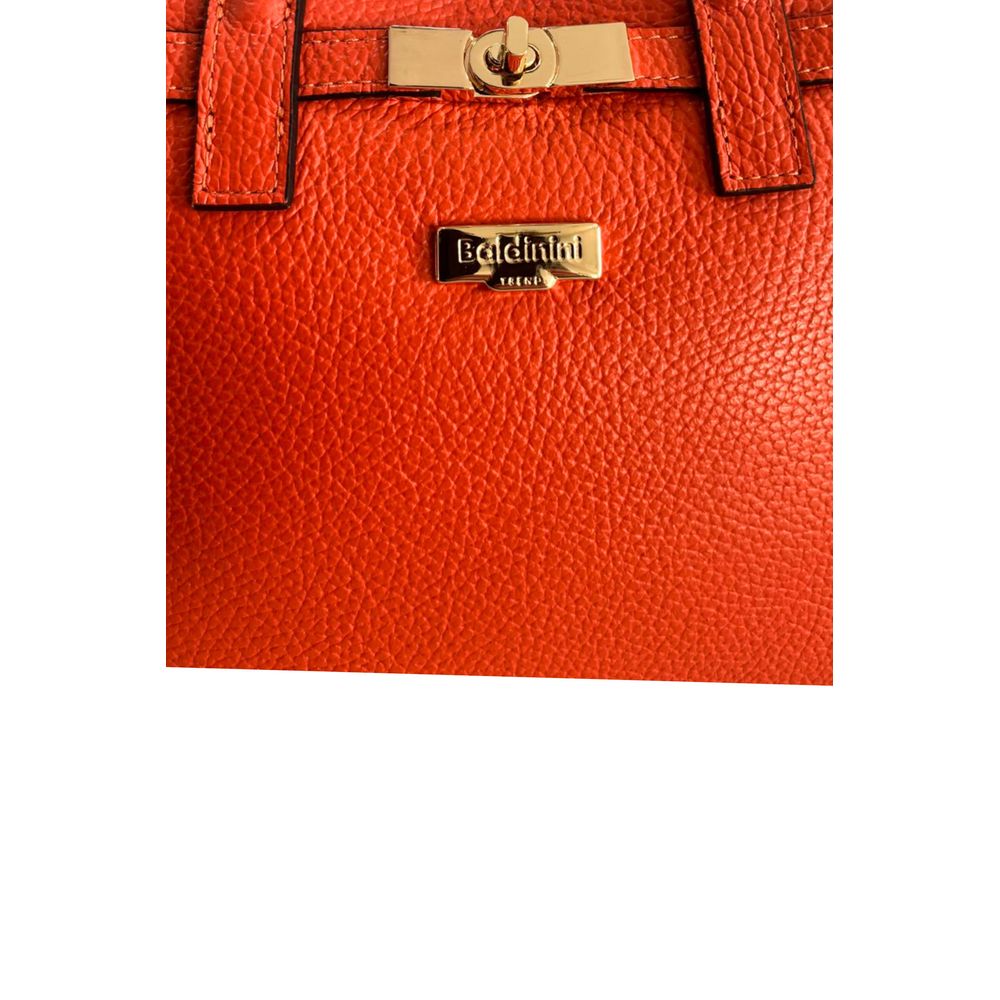 Orange Cowhide Shoulder Bag
