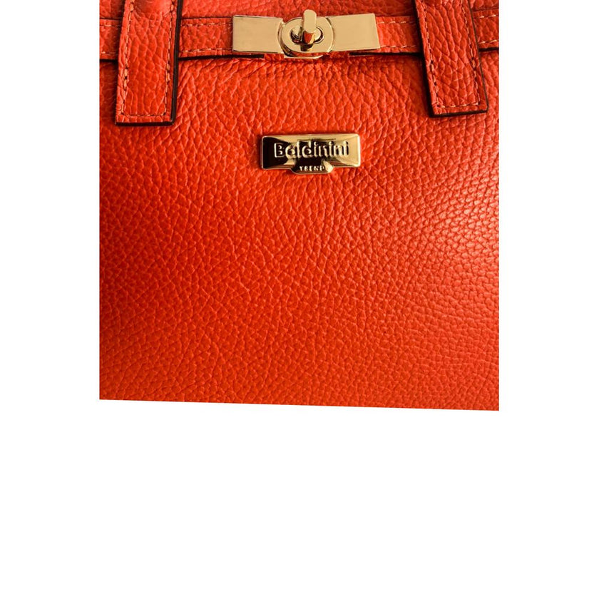 Orange Cowhide Shoulder Bag