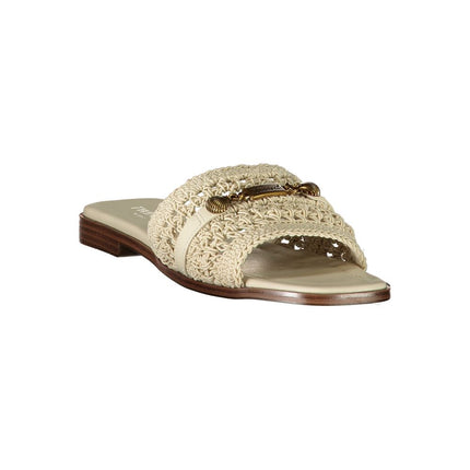 Beige Polyester Slides