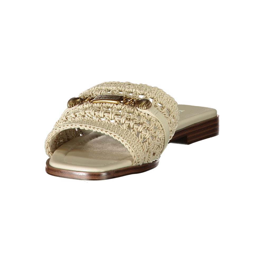 Beige Polyester Slides