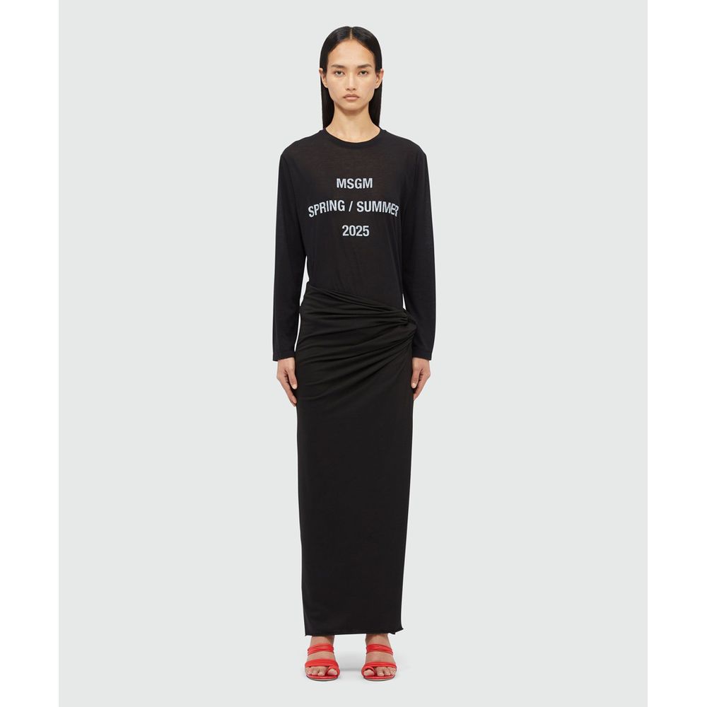 Black Cotton Casual Dress