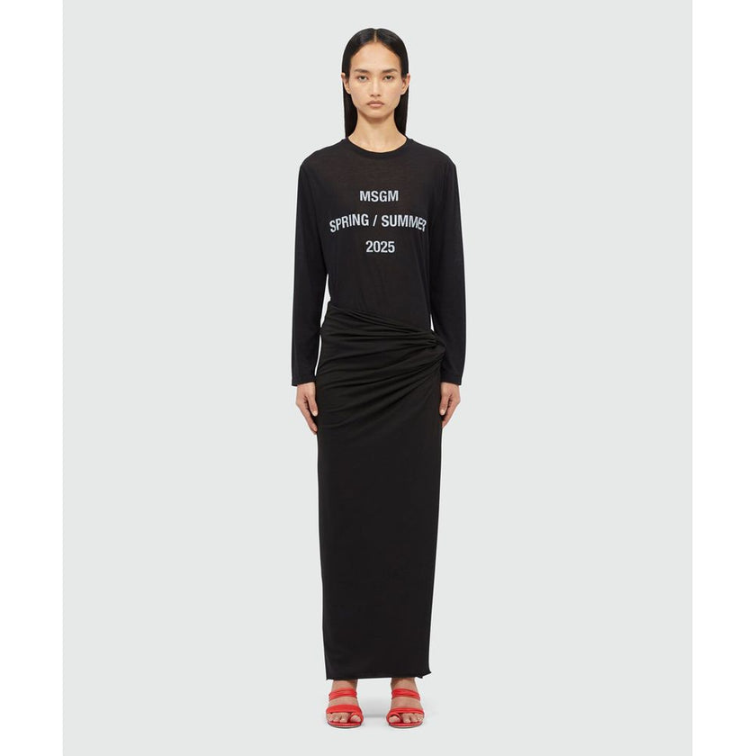 Black Cotton Casual Dress