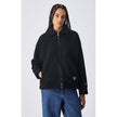 Black Polyester Full-Length Jacket
