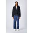 Black Polyester Full-Length Jacket