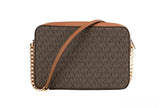 Michael Kors Women'S Jet Set East West Crossbody Handbag Saffiano, Brown Gold, Large