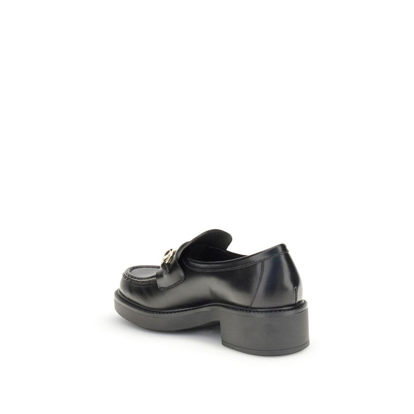 Black Calf Leather Bos Taurus Slip-On Loafers