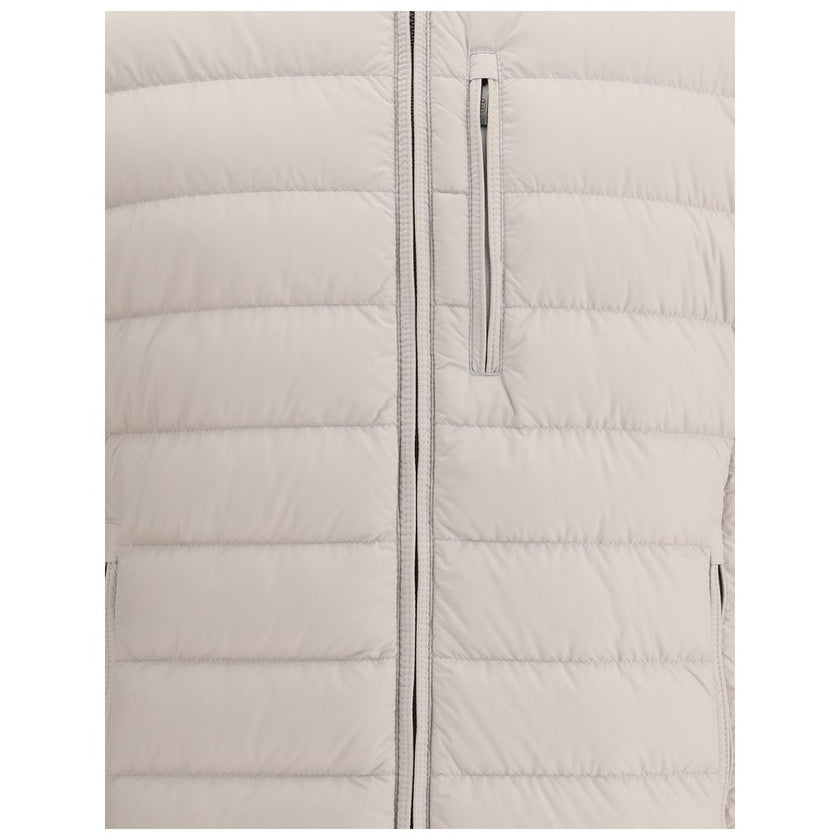 Beige Polyamide Full-Length Jacket