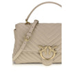 Beige Calf Leather Bos Taurus Handbag