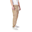 Beige Cotton Cargo Pants