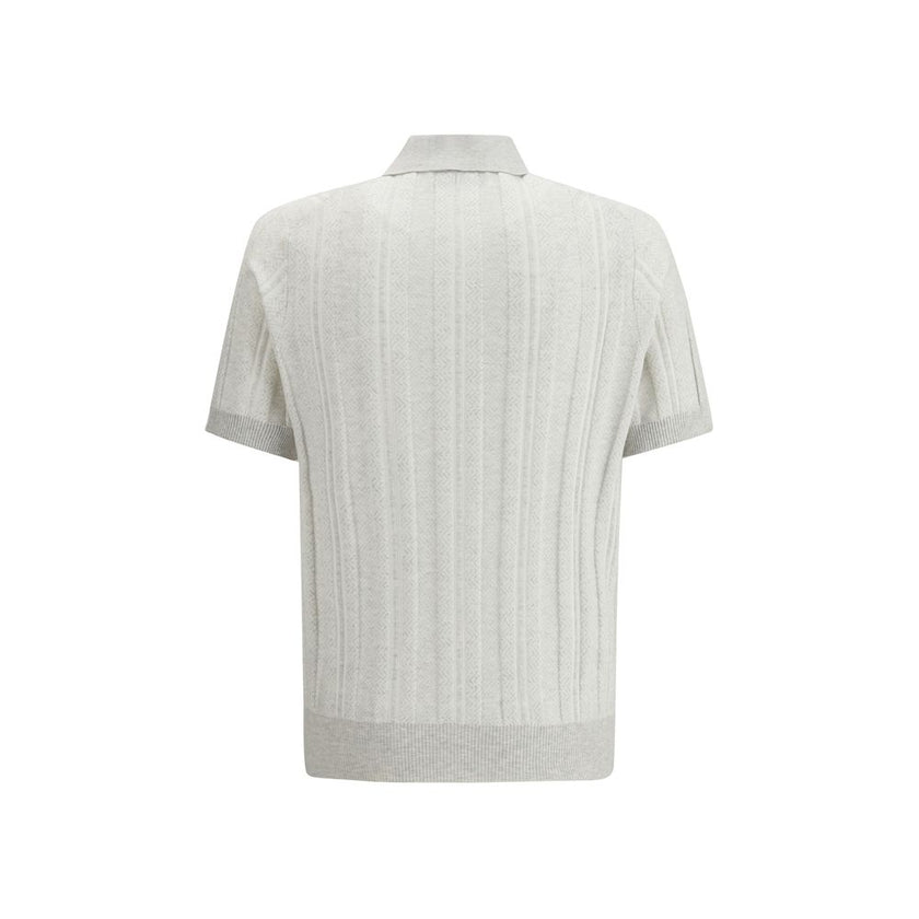 Gray Cotton Polo Shirt