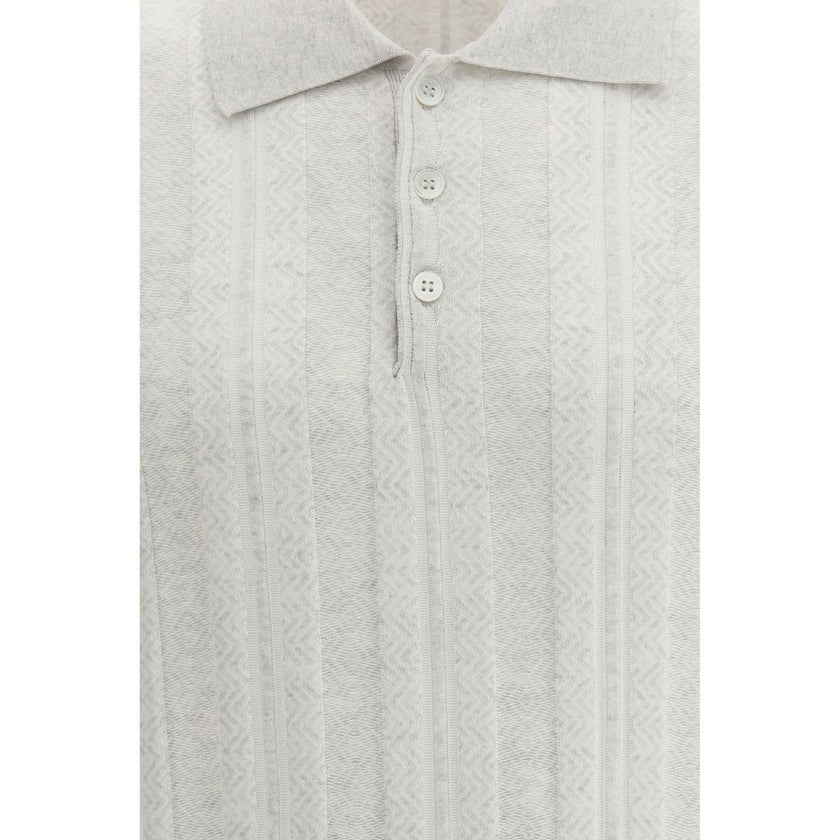 Gray Cotton Polo Shirt