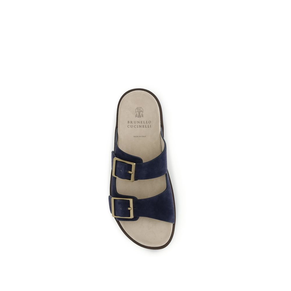 Blue Calf Leather Bos Taurus Sandals