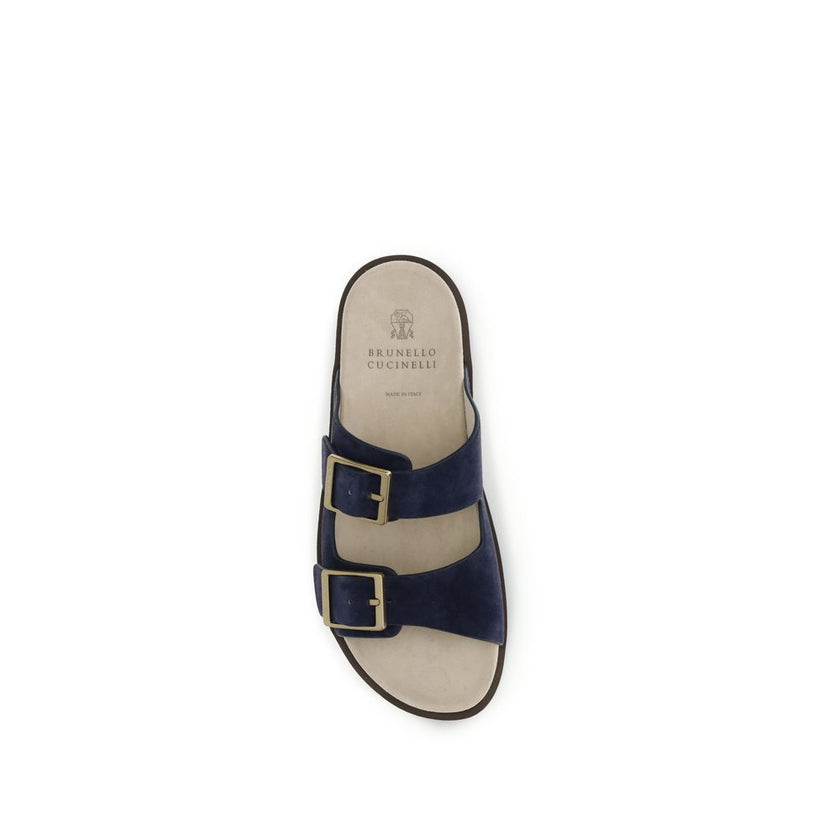 Blue Calf Leather Bos Taurus Sandals