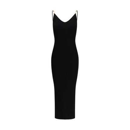 Black Viscose Casual Dress