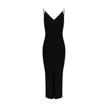 Black Viscose Casual Dress