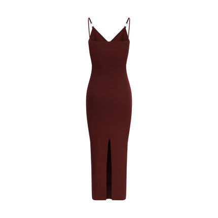 Bordeaux Viscose Casual Dress